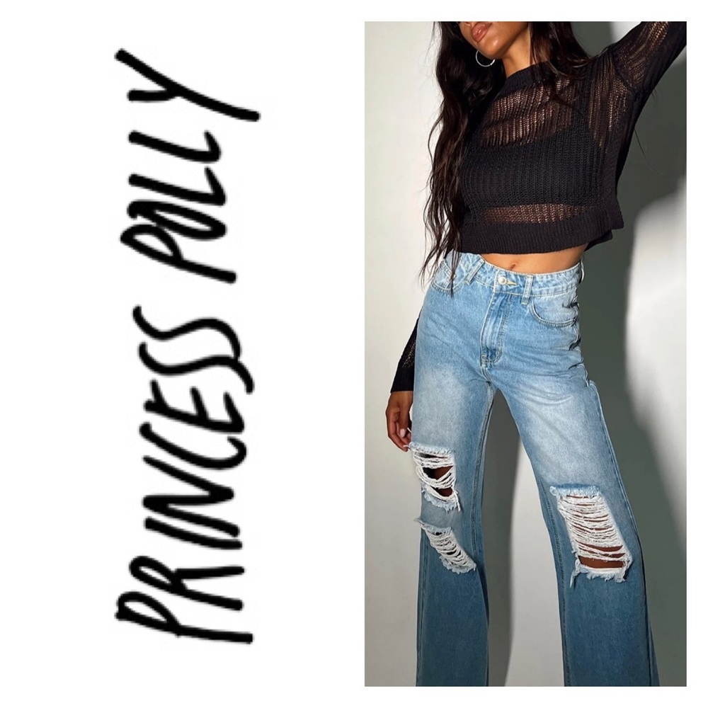 Princess Polly distressed ripped denim jeans